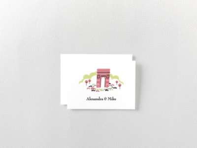 Visit Paris---Letterpress Folded Note Card