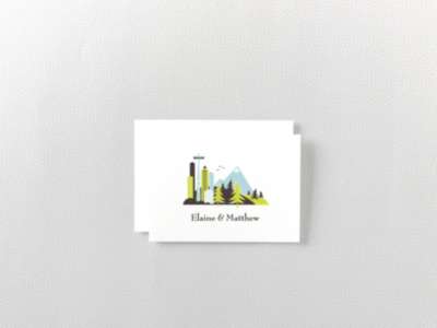 Visit Seattle---Folded Note Card