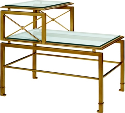 Montpelier Side Table with Clear Glass Top & Shelves