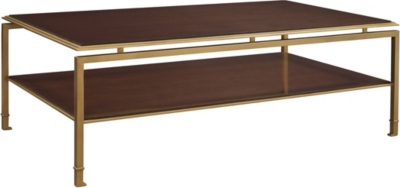 Montpelier Cocktail Table with Wood Top & Shelf