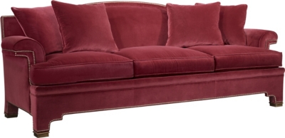 Atheneum Sofa with Nailed Arm and Upholstered Legs
