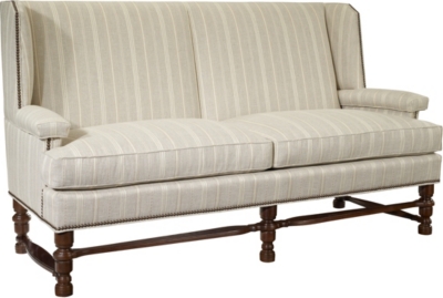 McKenzie Loveseat with Turned Legs and Stretcher