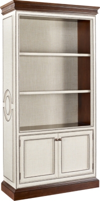 Marielle Upholstered Bookcase with Doors on Base (Group Three Fabrics)