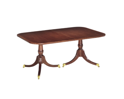 <Richmond Double Pedestal Dining Table & Saber Leg Pedestal Base