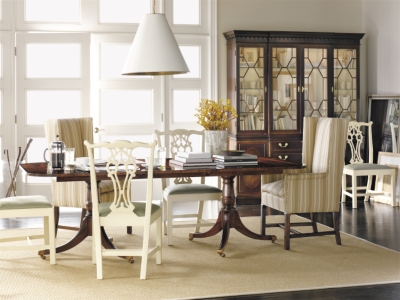 Baltimore Double Pedestal Dining Table (Top) & Fluted Saber Pedestals
