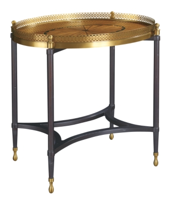 <Sunburst Tray Table w/One Removable Tray