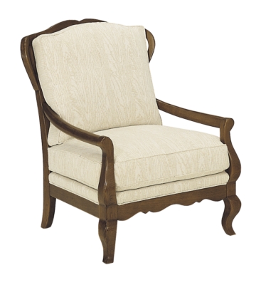 Exposed Wood Wing Chair