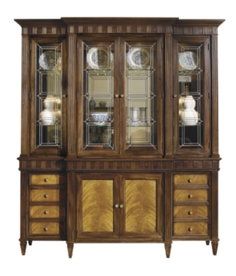 Drake Cabinet Deck with Leaded Glass Doors & Base