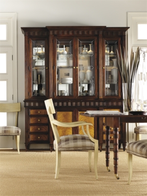 Drake Cabinet Deck with Leaded Glass Doors & Base