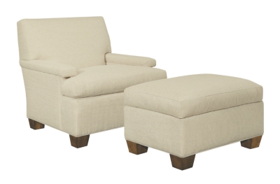 MacDonald Lounge Chair and Ottoman (Exposed Leg)
