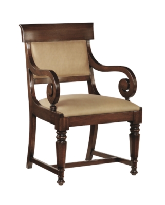 Neoclassic Upholstered Back Arm Chair