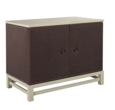 <Remy Two Door Upholstered Cabinet in Group Three Fabrics