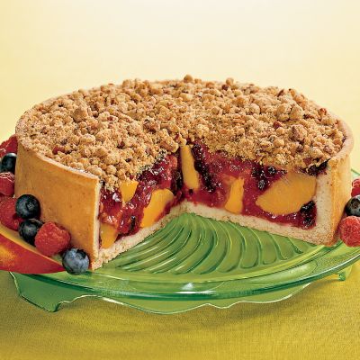 "The Works" Peach and Berry Pie