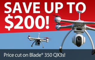 Save up to $200 on Blade 350 QX3 aerial photography RC quadcopters