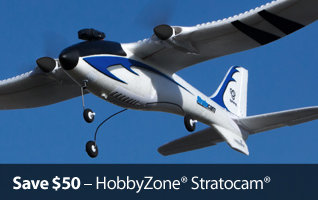 HObbyZone Stratocam save $50! Easy to fly airplane with Camera!