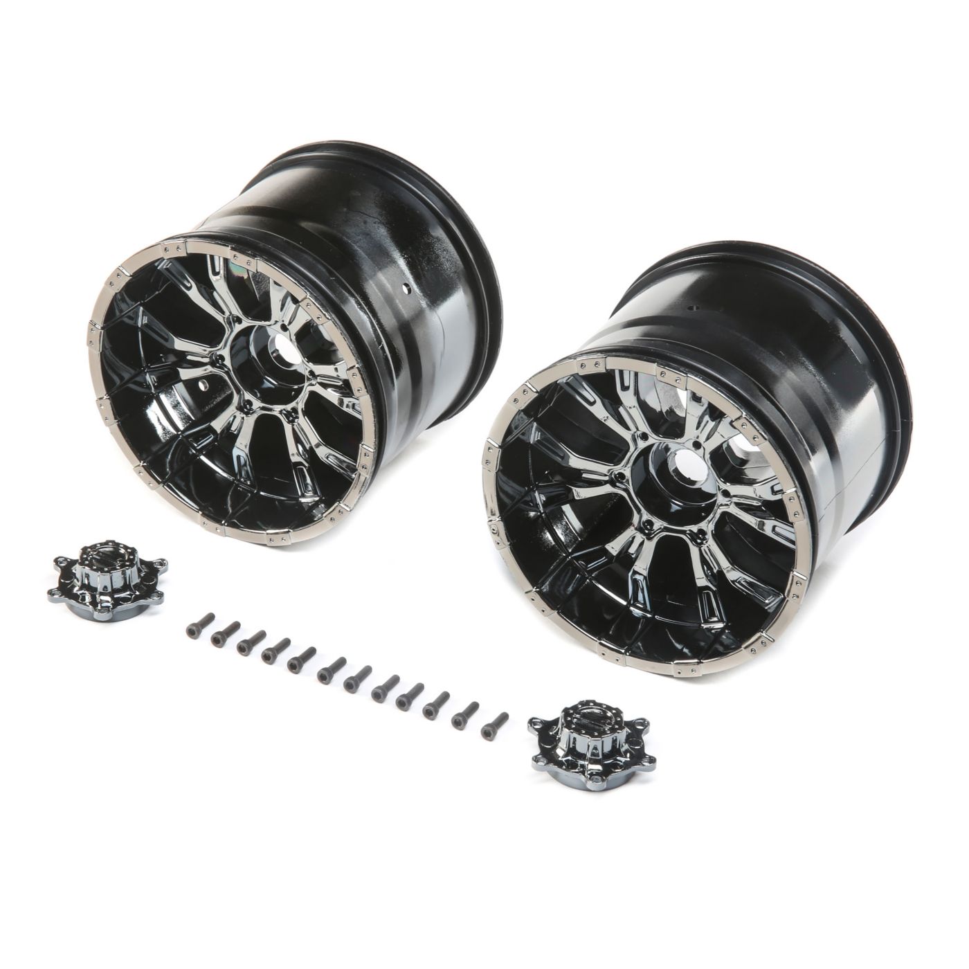 420S Force Wheel w/Cap, Black Chrome (2): XXL/2