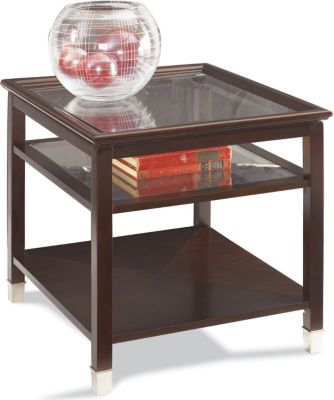 11932-09  : Broadway Glass Top End Table