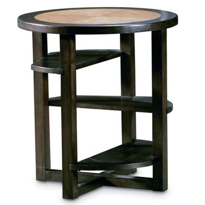 <12028-07  : Vaughn Round Multi-Level End Table