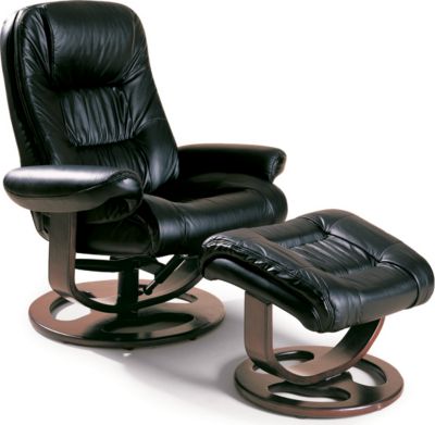 18534  : Andre Leather Recliner & Ottoman