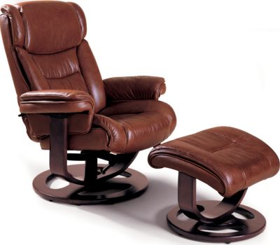 18555  : Angelo Leather Recliner & Ottoman