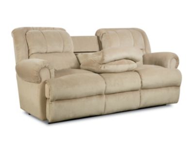 <323-46  : Evans Double Reclining Sofa With Fold-Down Tray Table