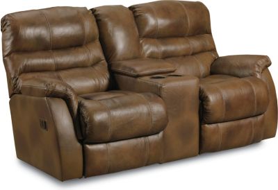 <328-43  : Garrett Double Reclining Console Loveseat