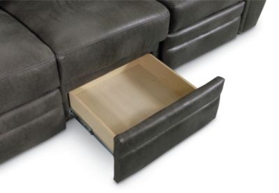 Vaughn Double Reclining Sofa With Storage Drawer