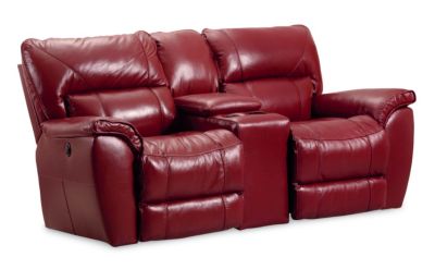 <395-63  : Palmer Double Reclining Console Loveseat With Storage (Power)