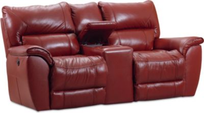 <395-43  : Palmer Double Reclining Console Loveseat