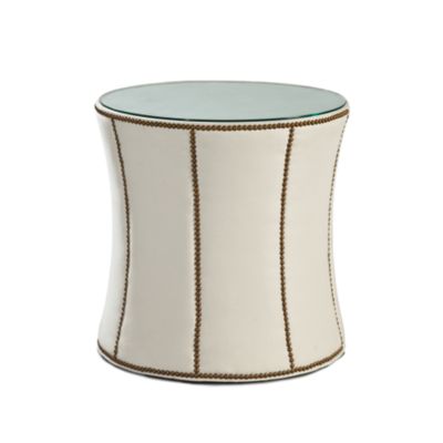 Raymond Waites Couture Round End Table - Upholstered