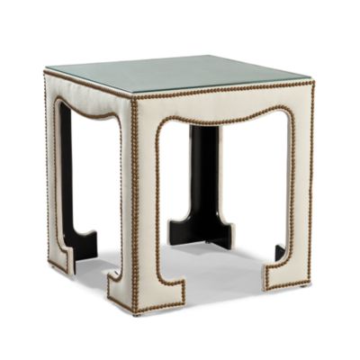 Raymond Waites Couture Square End Table - Upholstered W/Legs