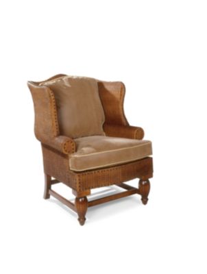 Raymond Waites Couture Sergio Wicker Wing Back Chair