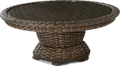 South Hampton Cocktail Table Woven Top W/Glass