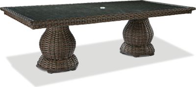 South Hampton 46 X 96 Dble Pedestal Dining Tbl W/Glass