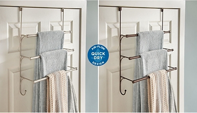 Franklin Brass® Over-Door Triple Towel Rack Franklin Brass® is here to solve one of your biggest bathroom challenges: damp towels.