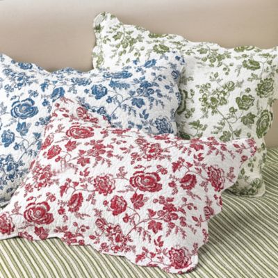  Green Devon Framed Floral Square Pillow 