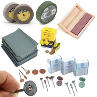 Abrasives - Polishing Wheels, Moore's Discs, Satin Finish Wheels, Abrasive Paper, Miniature Mandrels