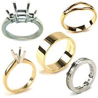 Bands, Ring Mountings, Shanks & Solitaires