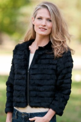 Women’s Starling Cropped Rabbit Fur Jacket 