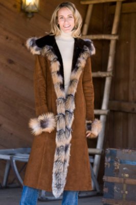 Women's Cole Hooded Shearling Coat