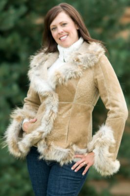 Women's Charo New Zealand Baby Lambskin Coat