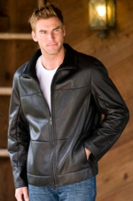 Men's Baby Lamb Shearling Nappa Bomber Jacket