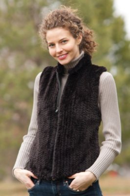 Women’s Hope Knitted Beaver Fur and Leather Vest