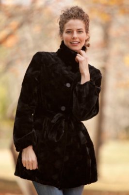 Women’s Lacey Sheared Mink Fur Coat
