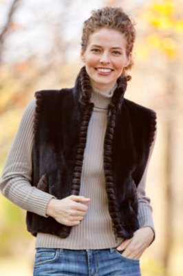 Women's Leah Sheared Beaver Fur Vest 