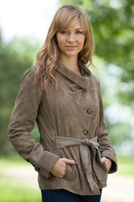 Women’s Marley Suede Jacket with Linen Trim