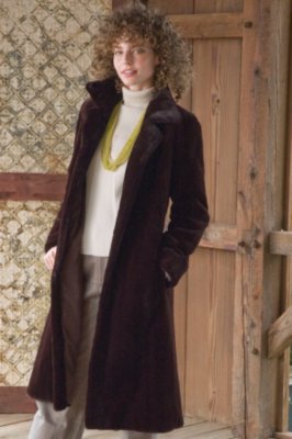 Women's 45" Fitted Sheared Beaver with Notch Collar