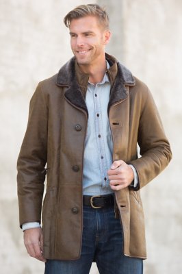 Daniel Shearling Sheepskin Coat, RUGGED WHISKEY
