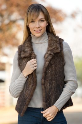 Women's Bonnie Knitted Mink Fur Vest