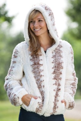 Women's Lulu Knitted Rabbit Fur Jacket